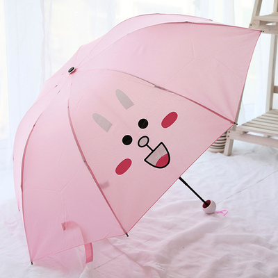 Adorable parapluie pliante pour enfants avec poignée en caoutchouc de dessin animé