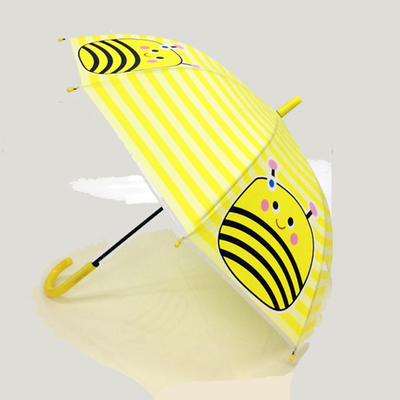 Cute Bees Compact Parapluie Pour Les Enfants Chome Plaqué Cadre Manche Fraise Logo Personnalisé