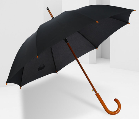 Rétrécis en fibre de verre étanche au vent protection de l'environnement manche en bois parapluie