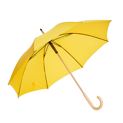 Parapluie personnalisable en fibre de verre à 8 nervures avec poignée en bois