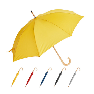 Parapluie personnalisable en fibre de verre à 8 nervures avec poignée en bois
