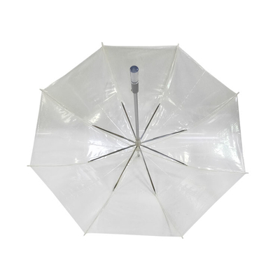 Parapluie transparente pour la pluie Les côtes en fibre de verre et le design personnalisé 23 pouces avec arbre en aluminium