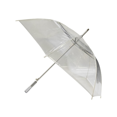 Parapluie transparente pour la pluie Les côtes en fibre de verre et le design personnalisé 23 pouces avec arbre en aluminium