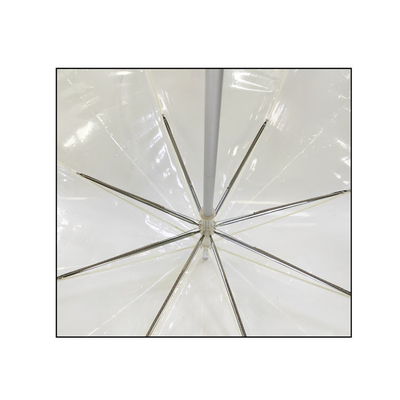 Parapluie transparente pour la pluie Les côtes en fibre de verre et le design personnalisé 23 pouces avec arbre en aluminium