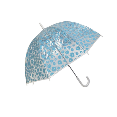 Parapluie transparente de 23 pouces avec emballage personnalisé et arbre en fibre de verre