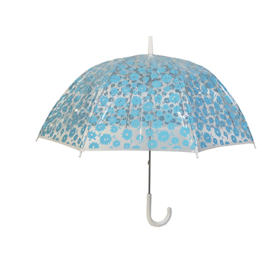 Parapluie transparente de 23 pouces avec emballage personnalisé et arbre en fibre de verre