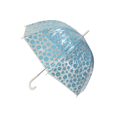 Parapluie transparente de 23 pouces avec emballage personnalisé et arbre en fibre de verre