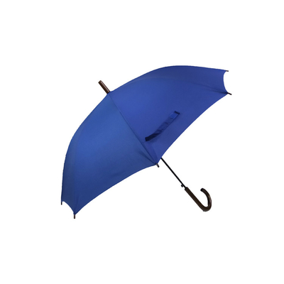 Des parapluies de golf personnalisés avec poignée en bois et côtes métalliques en tissu polyester / Pongee