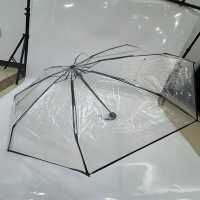 21 pouces 5 couverture pliable parapluie transparent pour la pluie fonction manuelle ouverte