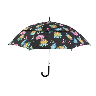 Owl Printing Kids Compact Parapluie avec arbre en acier plaqué Chome et emballage personnalisé