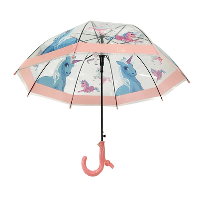 Parapluie compacte pour enfants de 19 pouces avec tissu POE et imprimante Unicorn sifflet accidentel
