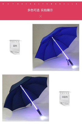 Le parapluie créatif éclairé par LED à tige transparente Instagram populaire