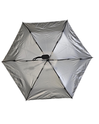 Parapluie de golf compact à 5 couches de 19 pouces UV50 + enduit d'argent