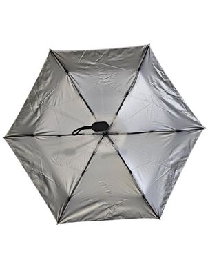 Sun Block Silver Gel Folding Umbrella Manual 5 Fold for Daily Commute