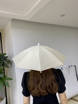 Parapluie de tête mains libres 14 pouces tissu pongé imperméable