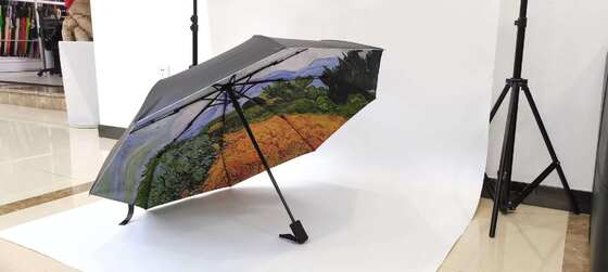 Imprimé sur commande Parapluie imperméable à l'eau de haute qualité à 3 plis pour toutes les conditions météorologiques