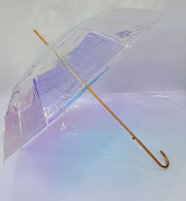 Fashionable Ladies Transparent Umbrella with Auto Open Mechanism and Dazzling Colors - Large 103cm Canopy