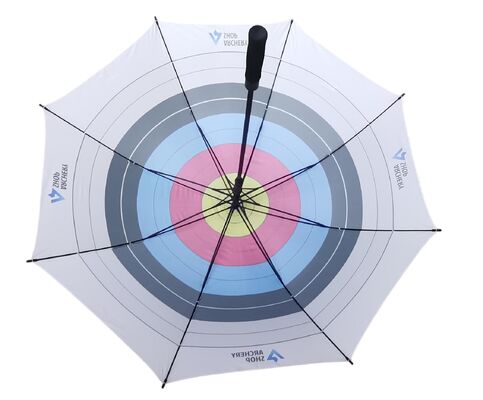 Parapluie de golf pliable Arrow Target avec un diamètre ouvert de 130 cm, tissu pongee et manche en fibre de verre
