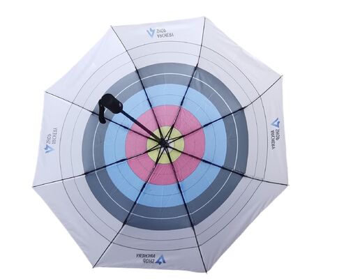 Parapluie de golf pliable Arrow Target avec un diamètre ouvert de 130 cm, tissu pongee et manche en fibre de verre