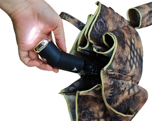 Parapluie d'ouverture/fermeture automatique éclairée à LED avec bande réfléchissante pour la visibilité nocturne