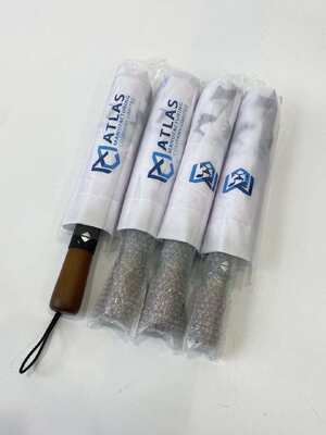 Parapluie à poignée en bois de 23 pouces, légère, à trois couches