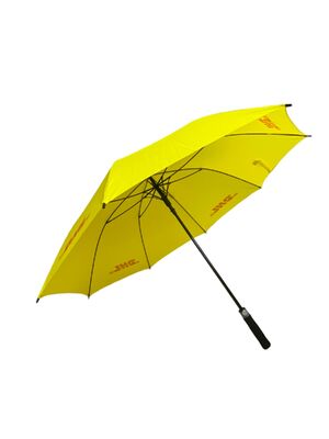 Parapluie de golf en tissu Pongee 190T avec côtes métalliques et en fibre de verre Conception personnalisée Idéal pour les terrains de golf et le marketing