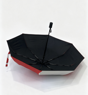 Parapluie compact à ouverture automatique avec correspondance de couleurs élégante, tissu à colle noire anti-UV, pliable et coupe-vent pour les trajets quotidiens et le camping