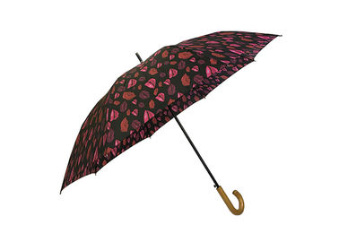 8K logo adapté aux besoins du client par personnalité en bois de parapluie de bâton de poignée de la mode J