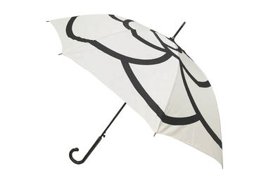 Parapluie blanc de bâton du contrat J, fin automatique de manuel de parapluie de dames
