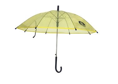 Poignée en plastique claire de crochet de POE Materails de jaune du parapluie des enfants compacts