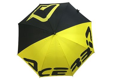Longueur totale UV 101cm de parapluies promotionnels jaunes noirs de golf de pongé anti
