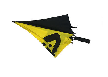 Longueur totale UV 101cm de parapluies promotionnels jaunes noirs de golf de pongé anti