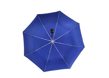 Cadre léger superbe adapté aux besoins du client d'aluminium de tissu de pongé de parapluie pliable bleu