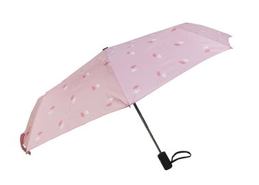 Poignée en caoutchouc fois de Caoted de pongé du parapluie 3 automatiques imperméables de voyage