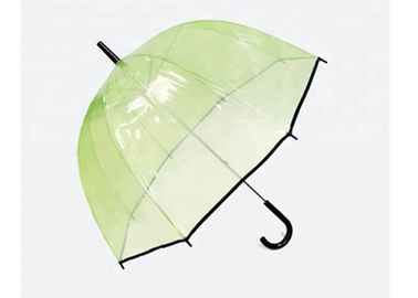 Parapluie en forme de dôme clair vert de POE, parapluie compact de bulle avec l'équilibre noir