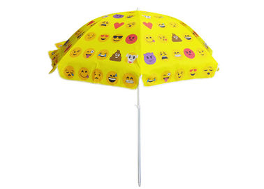 Grand parapluie de plage jaune promotionnel compact, parapluie de plage personnalisé