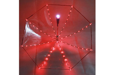 Utilisation ouverte adaptée aux besoins du client de petit manuel facile rouge de parapluie de filles 19 pouces avec la LED sur des astuces