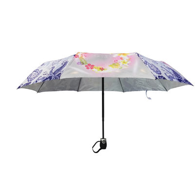 21&quot; parapluie se pliant automatique de polyester enduit argenté