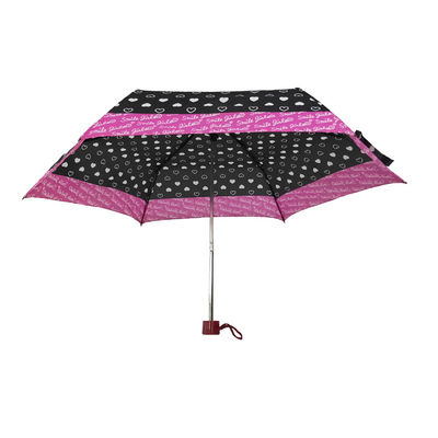 21 pouces de parapluie pliable de bord de cadre rose de fibre de verre