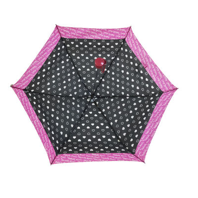 21 pouces de parapluie pliable de bord de cadre rose de fibre de verre