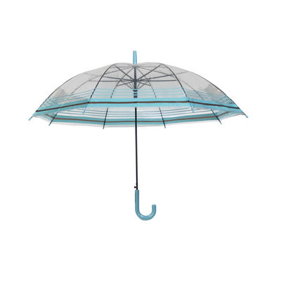 Poignée ouverte automatique 23&quot; de J parapluie transparent de pluie de POE