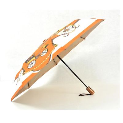 Tissu Hermes Foldable Umbrella de pongé 23&quot; *8K avec l'axe en aluminium