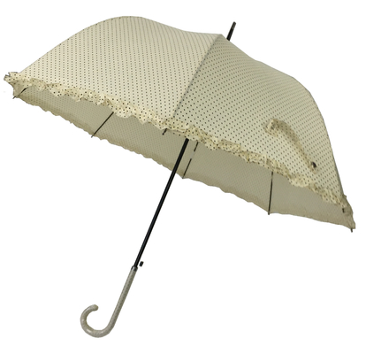 Diamètre automatique 105CM de parapluie de dames de pongé de RPET avec la poignée en plastique de J
