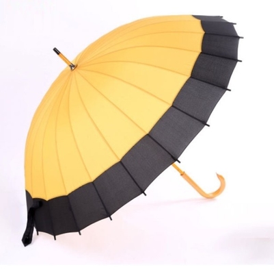 24 parapluies en bois automatiques d'axe de pongé des nervures RPET