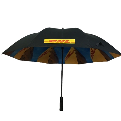 Parapluie protégeant du vent de golf de double couche de pongé du diamètre 130CM RPET