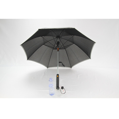 parapluie de fan de tissu de pongé d'axe en métal de 8mm avec la fonction de jet de brume
