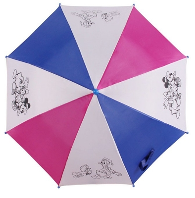 Parapluie ouvert d'enfants de manuel d'axe en métal du pongé 8mm de couleur solide