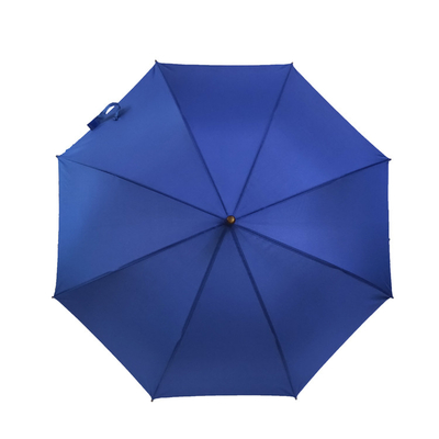 Parapluie promotionnel protégeant du vent de cadeau de couleur solide de GV avec la poignée en bois
