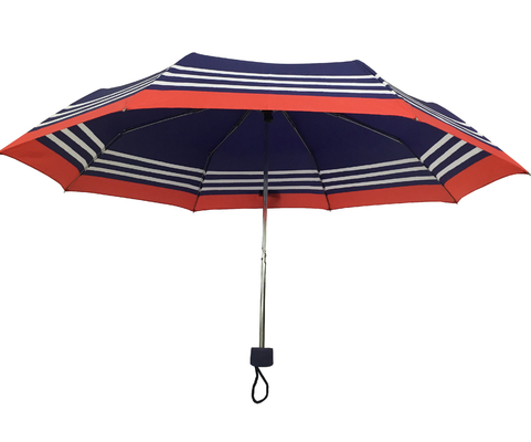 Parapluie ouvert de tissu de pongé de manuel de dames avec le cadre en métal