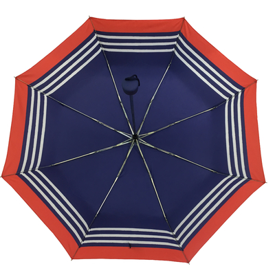 Parapluie ouvert de tissu de pongé de manuel de dames avec le cadre en métal